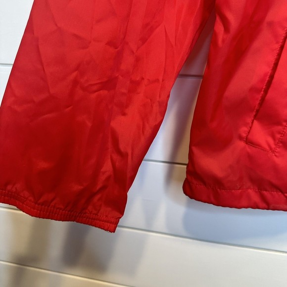 Vintage Windbreaker Windsuit SMALL Nylon 1/4 Zip Hoodie Pants Red White Stripe - Picture 6 of 13